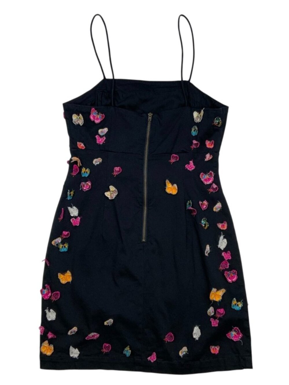 Anthropologie Maeve Butterfly Brynne 3D Spaghetti Strap Dress 2P Black Mini - Picture 14 of 16